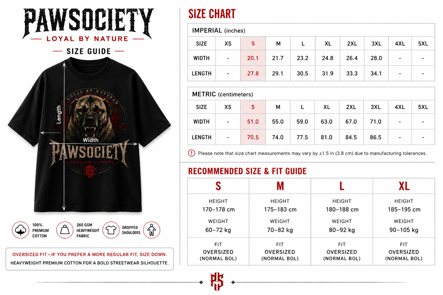 PAWSOCIETY Guardian Oversized Heavyweight T-Shirt